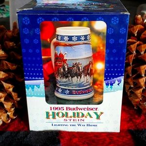 1995 Budweiser Holiday Beer Stein in original box